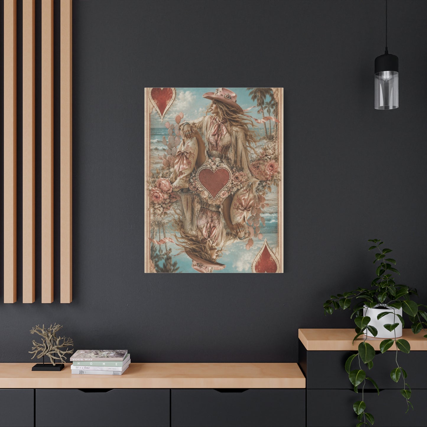 Coastal Cowgirl Playing Card Portrait Wall Art & Canvas Print