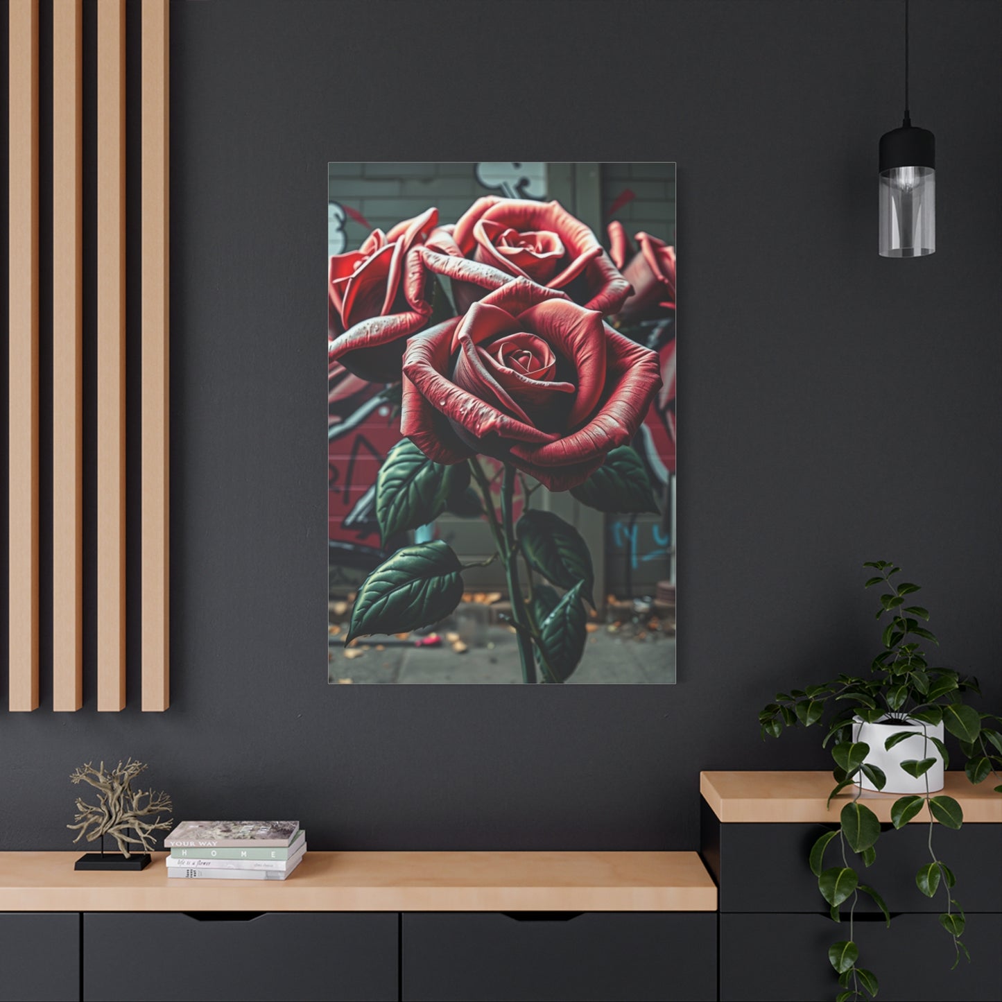 Renaissance Bloom Graffiti Wall Art & Canvas Print