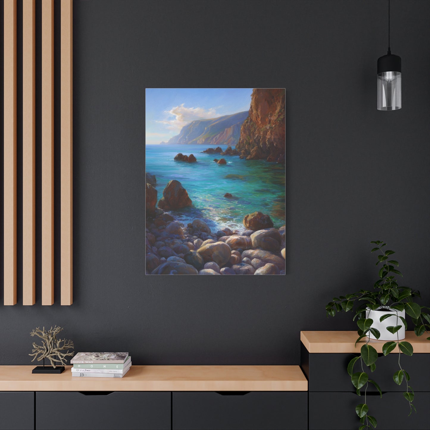 Quiet Turquoise Coastal Cove Wall Art & Canvas Print