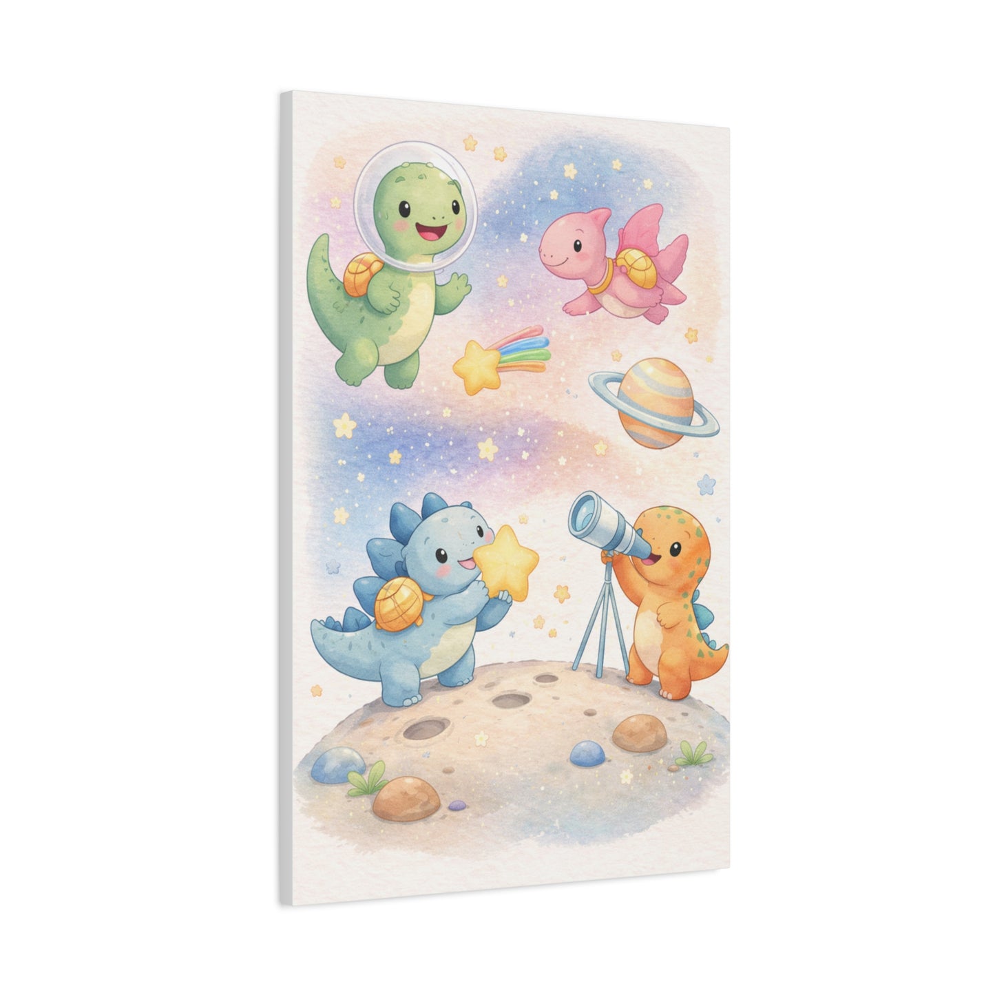 Cosmic Dinosaur Adventure Wall Art & Canvas Print