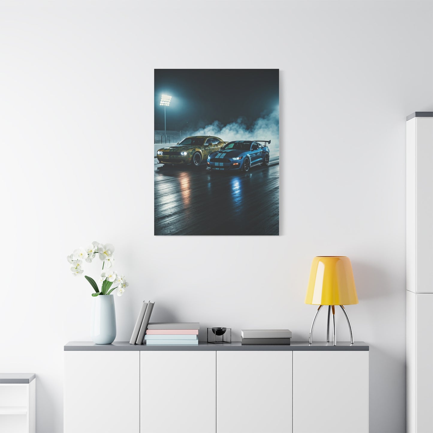 Burnout Ritual – Demon Smoke vs Shelby GT500 Precision Wall Art & Canvas Prints