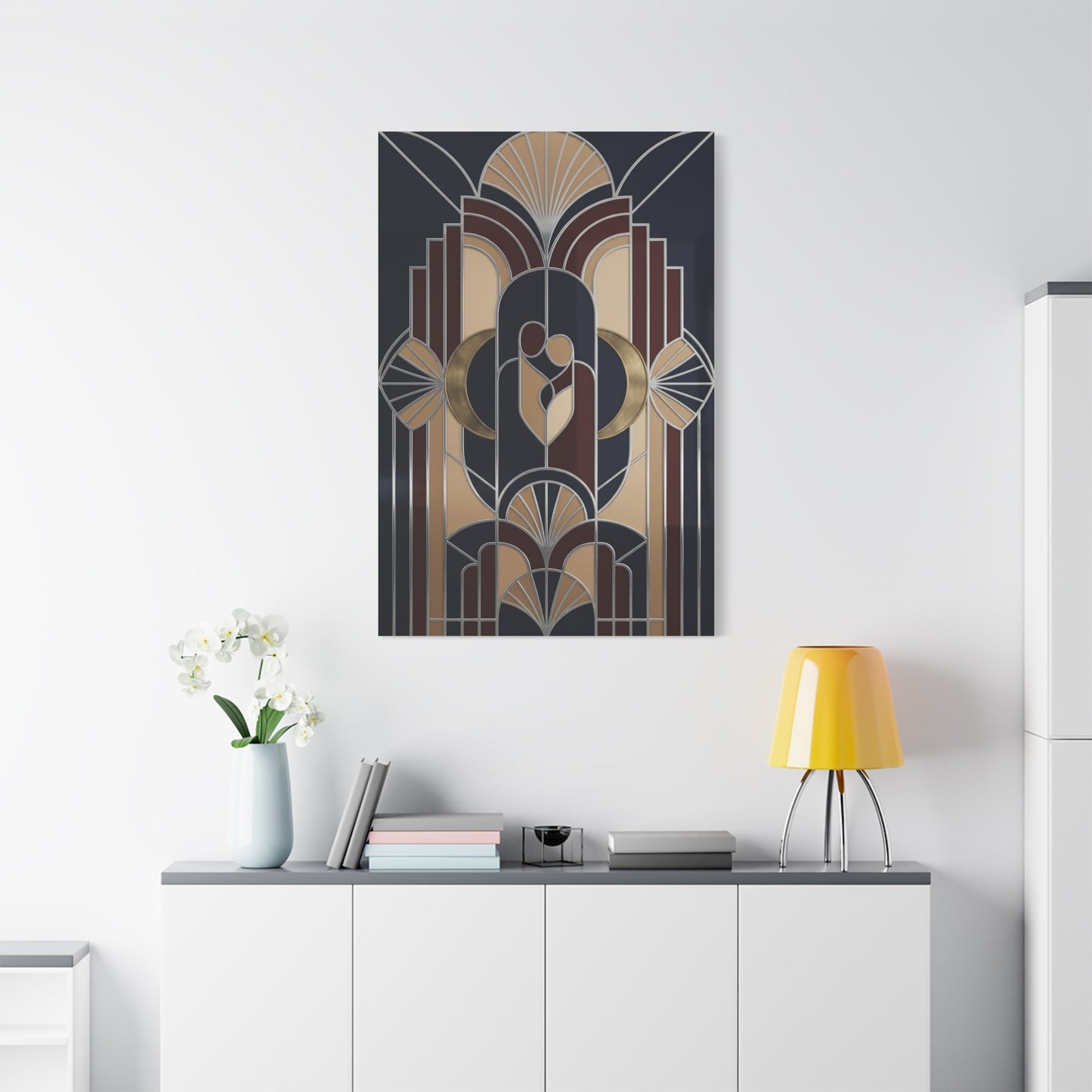 Neo-Deco Geometric Romance Composition Wall Art & Canvas Print