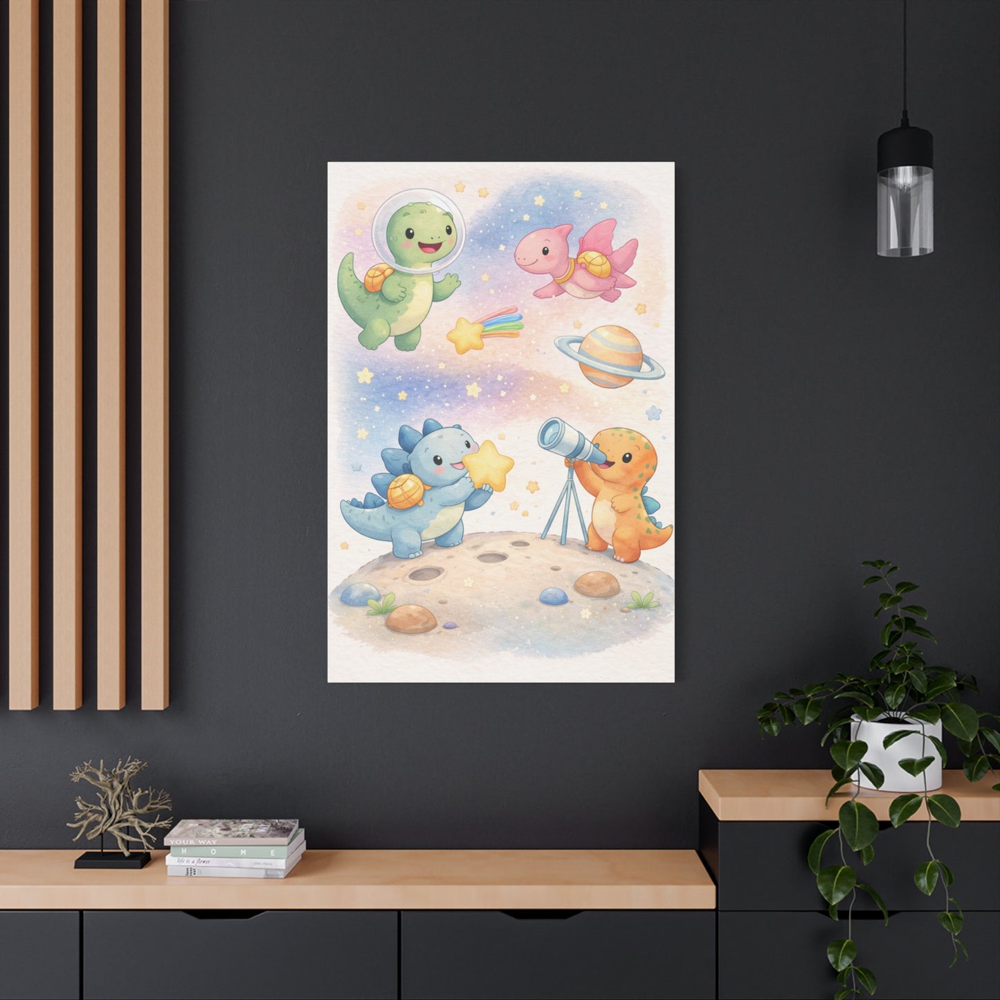 Cosmic Dinosaur Adventure Wall Art & Canvas Print
