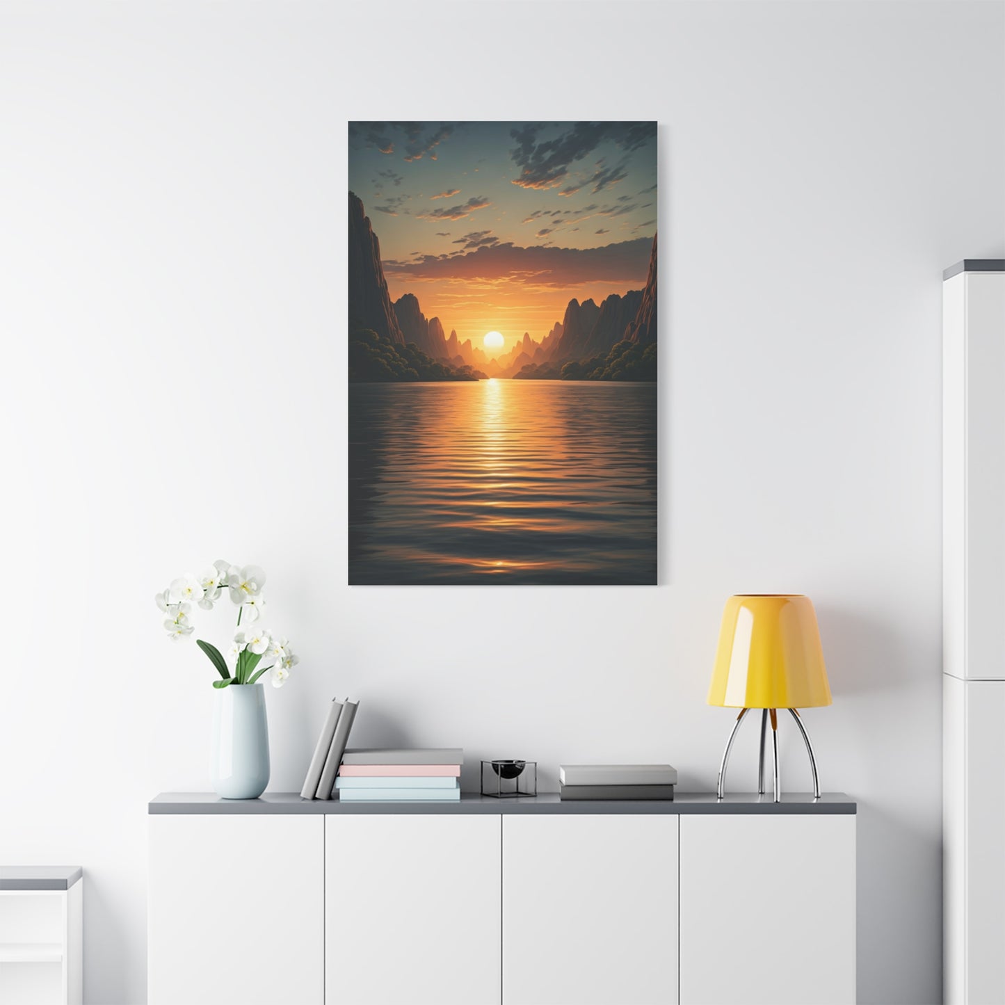 Tranquil Sunset Over Canyon Waters Wall Art & Canvas Prints