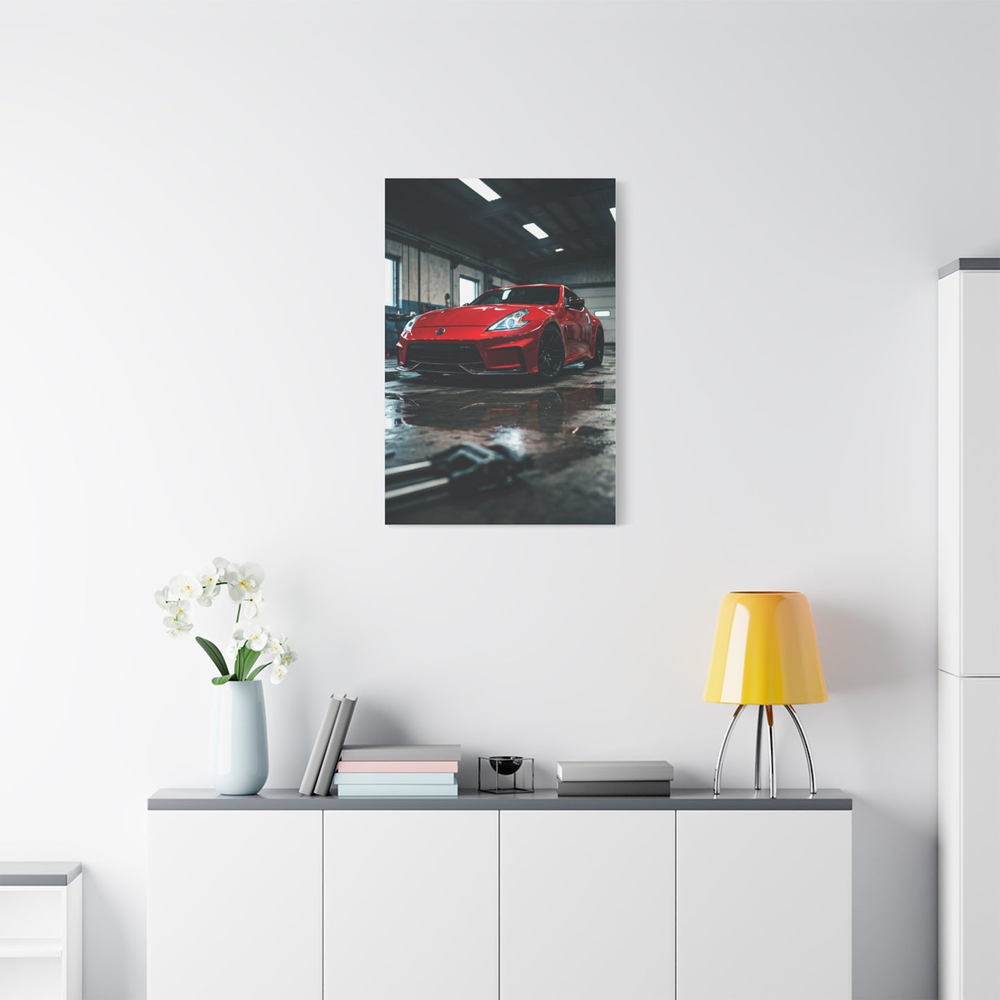 Nissan 370Z Underground Mechanic Garage Wall Art & Canvas Prints