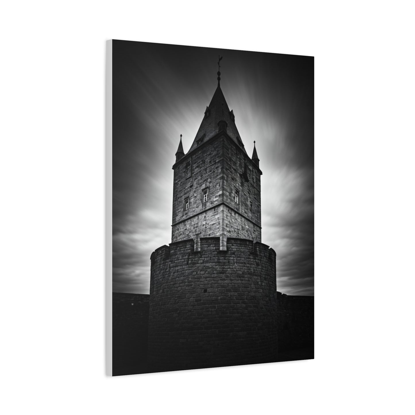 Gothic Fortress Tower Under Dramatic Skies Wall Art & Canvas Prints