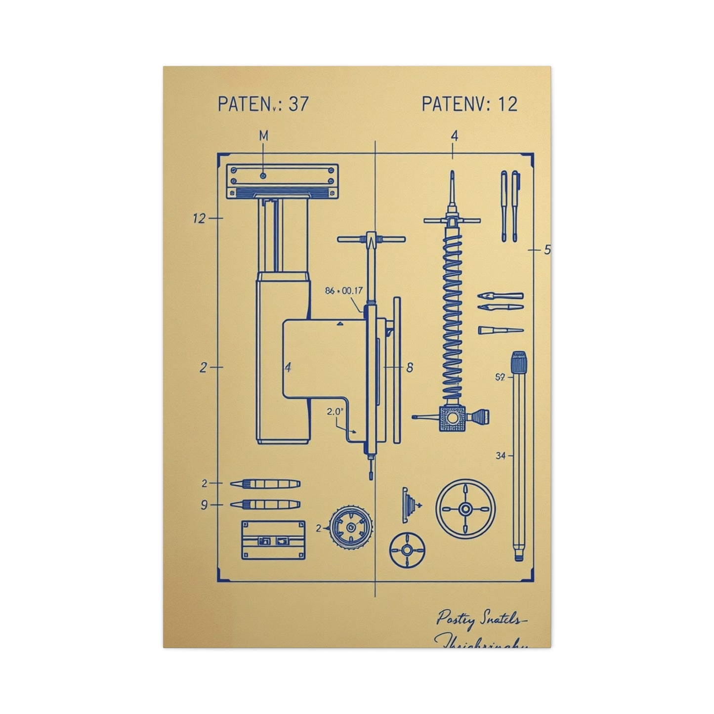 Blueprint & Patent Sketches Art Refined Canvas Wall Art & Canvas Print