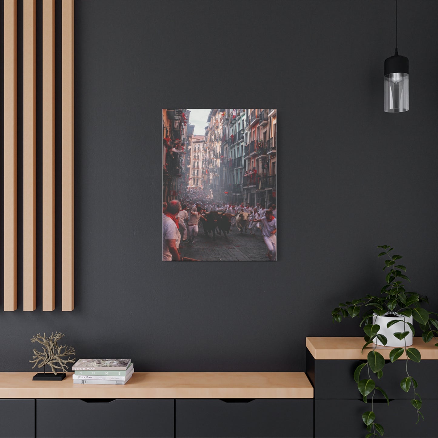 San Fermín Running of the Bulls Street Charge Wall Art & Canvas Print