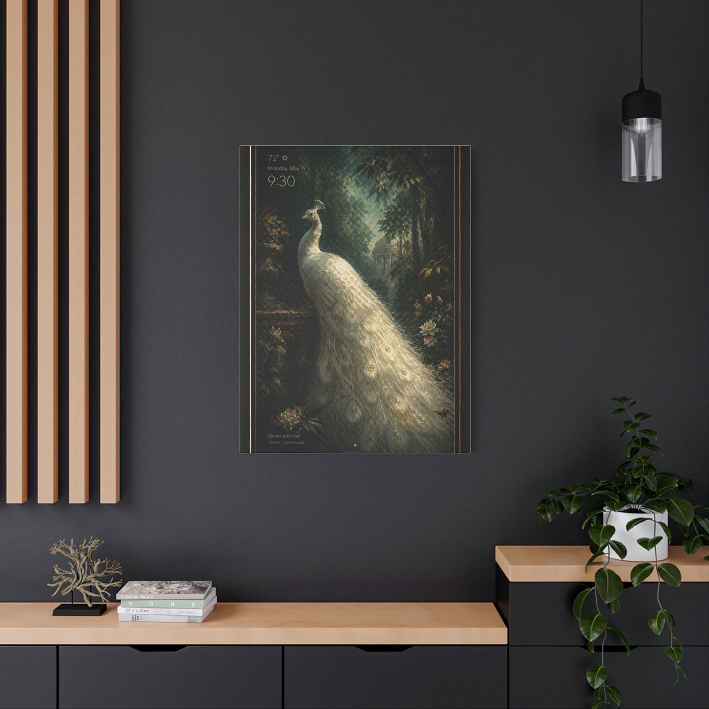 Digital White Peacock Forest Display Wall Art & Canvas Print