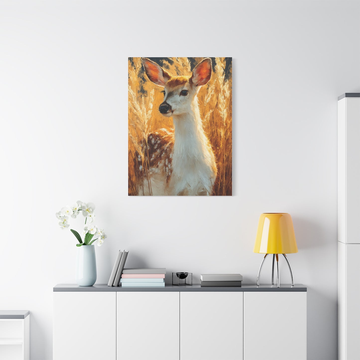 Celestial Moonlit Stag Wall Art & Canvas Print