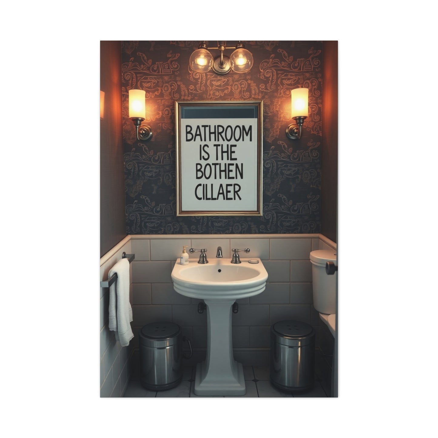 Elite Bathroom Humor Art Vision Wall Art & Canvas Print