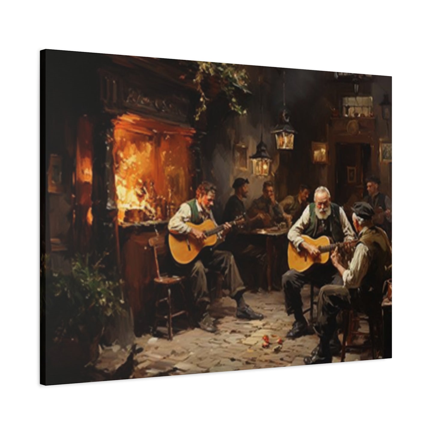 People At Pub & Bar Painting Wall Art & Canvas Prints