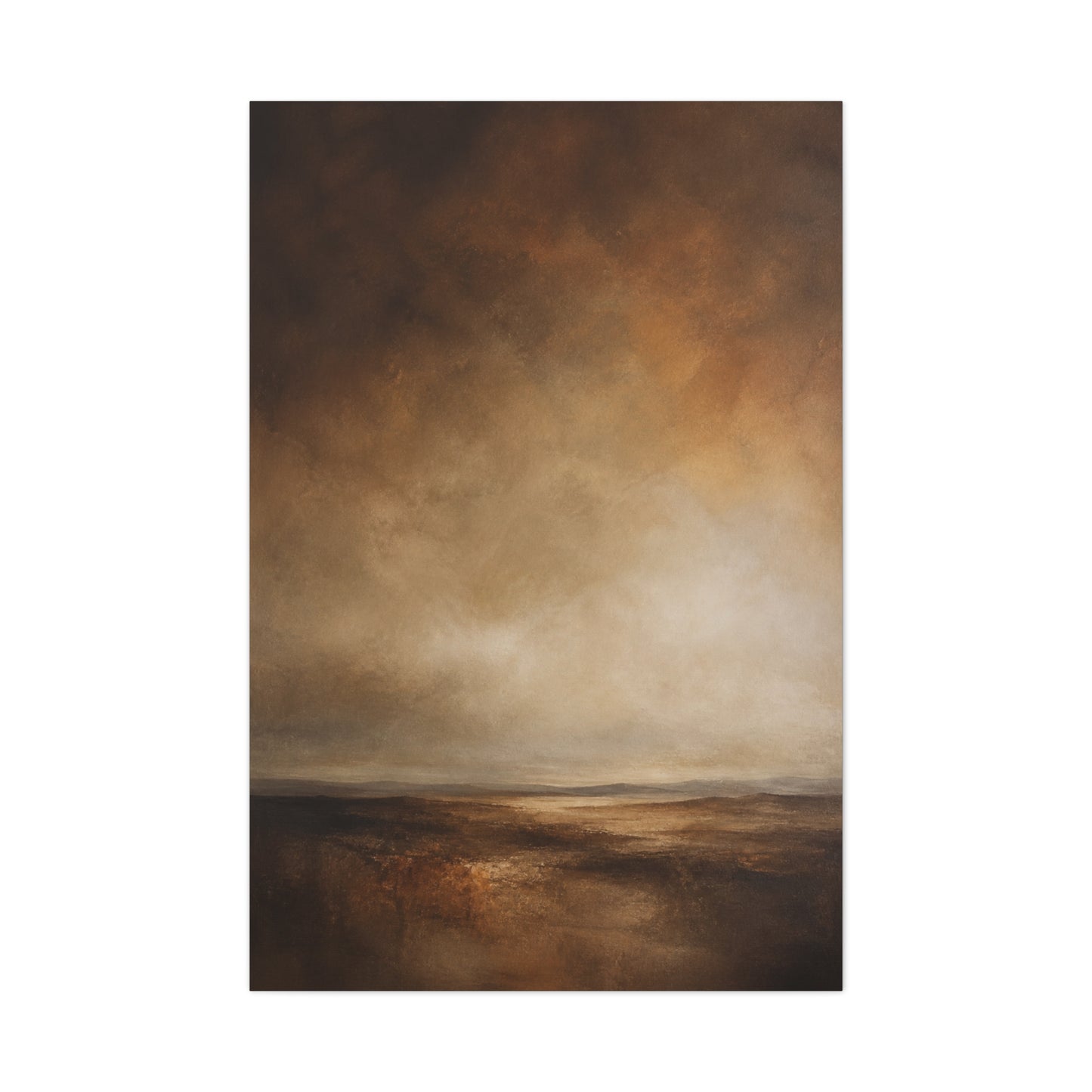 Earthy Brown Horizon Abstraction Wall Art & Canvas Print