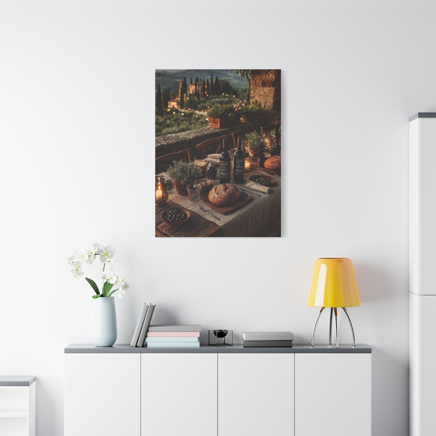 Tuscan Vineyard Dinner Table Wall Art & Canvas Print