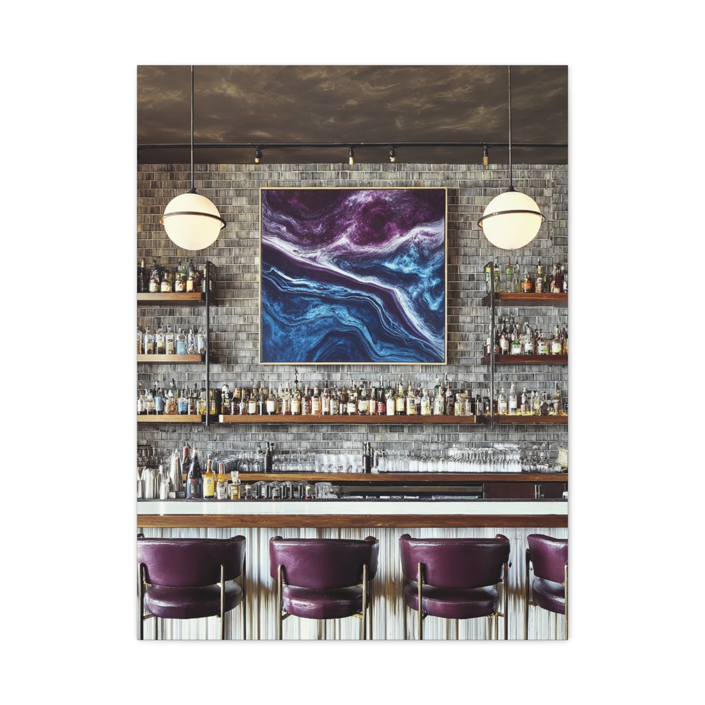 Moody Abstract Luxury Cocktail Bar Wall Art & Canvas Print