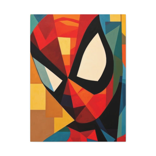 Spiderman Closeup Cubism Wall Art & Canvas Prints