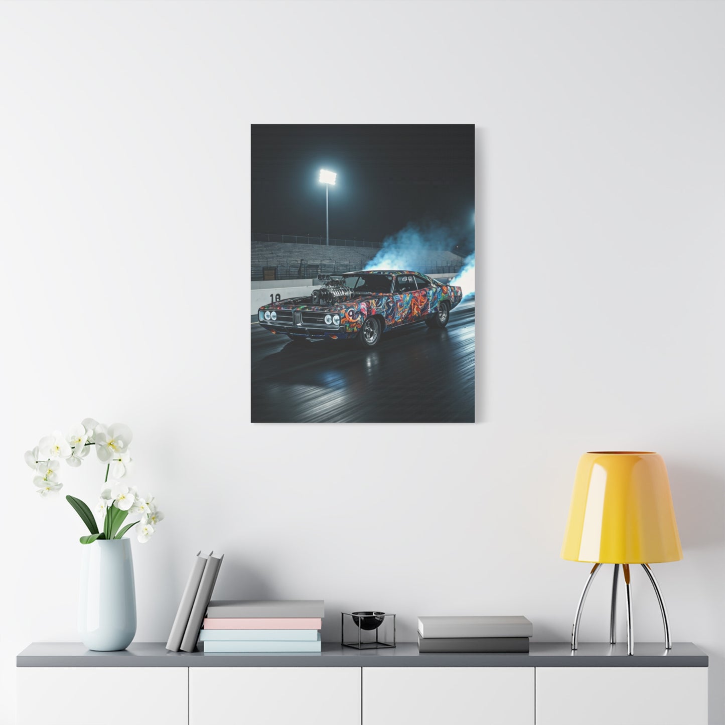 1970 Dodge Charger R/T Supercharged Night Drag Assault Wall Art & Canvas Prints
