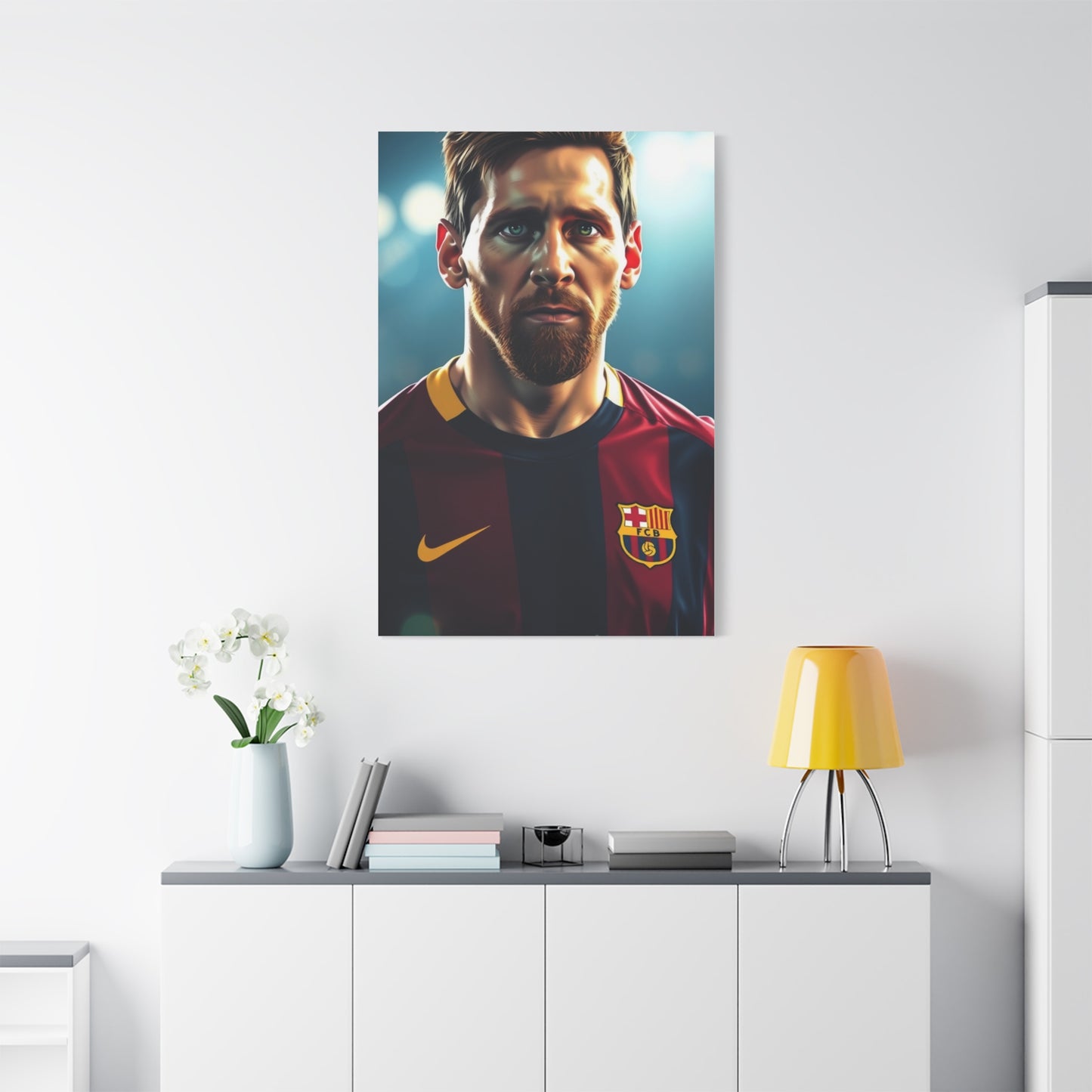 Messi: The Illustrated Icon Canvas Wall Art & Canvas Print