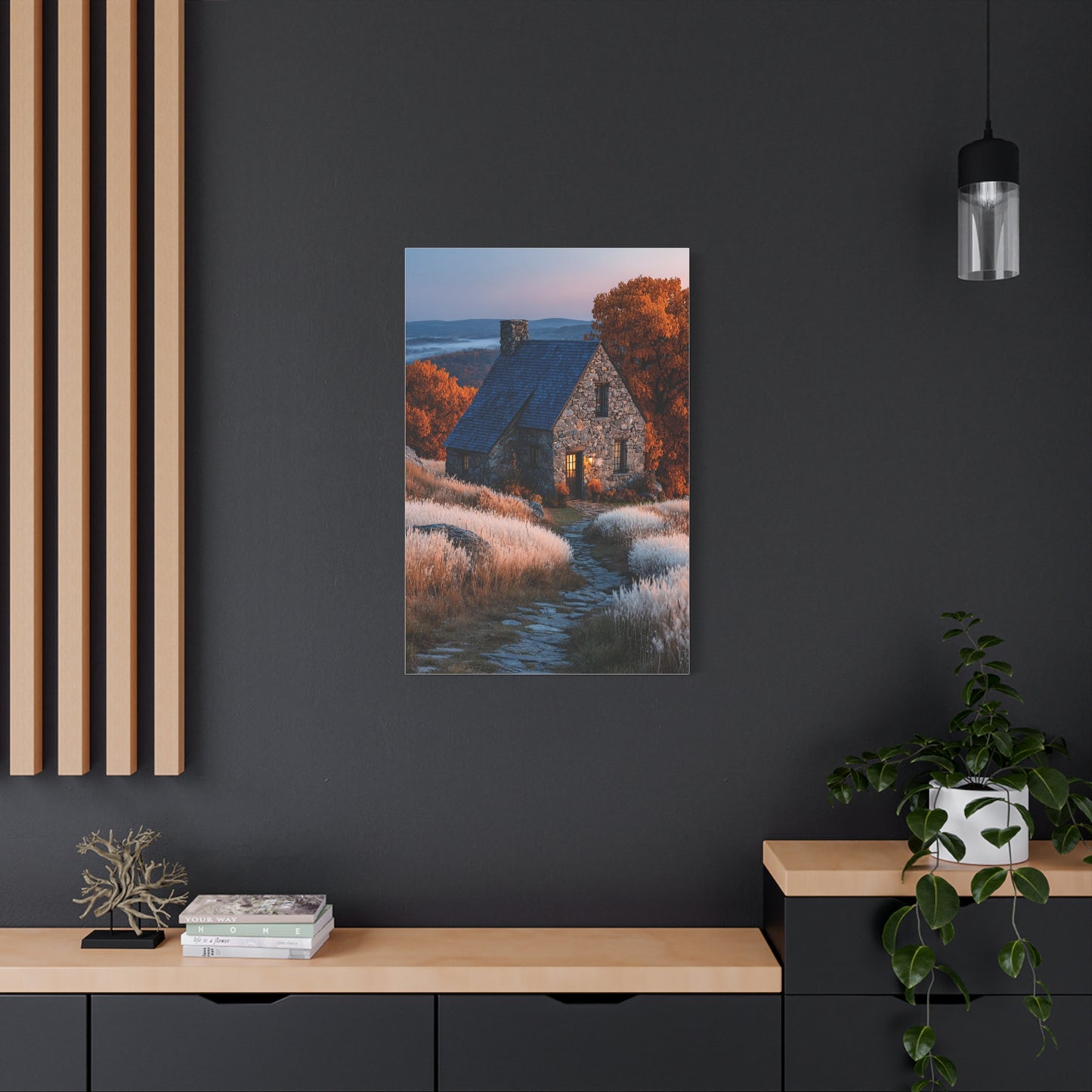 Autumn Cottage in Golden Hills Wall Art & Canvas Print