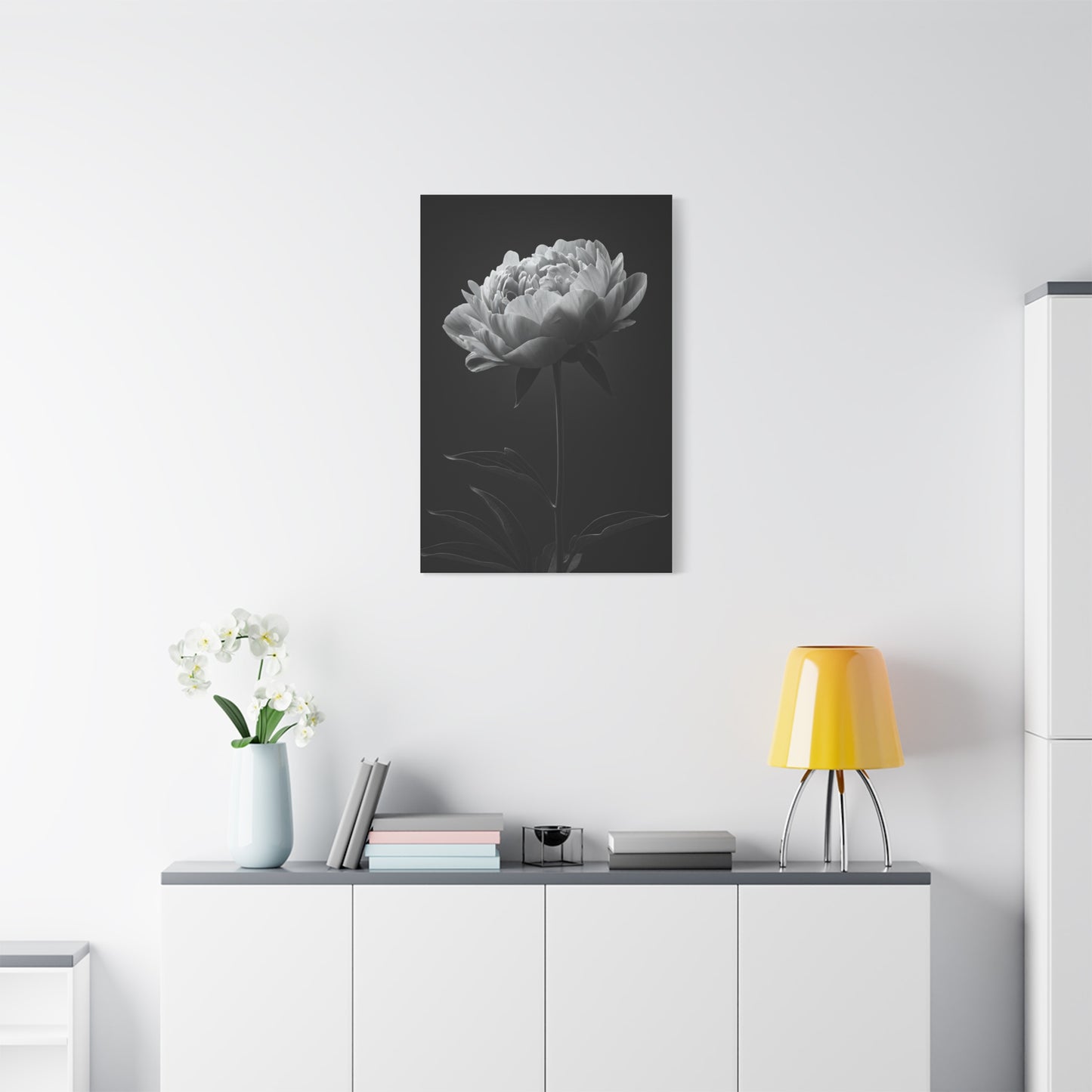 Peony Elegance in Monochrome Wall Art & Canvas Prints