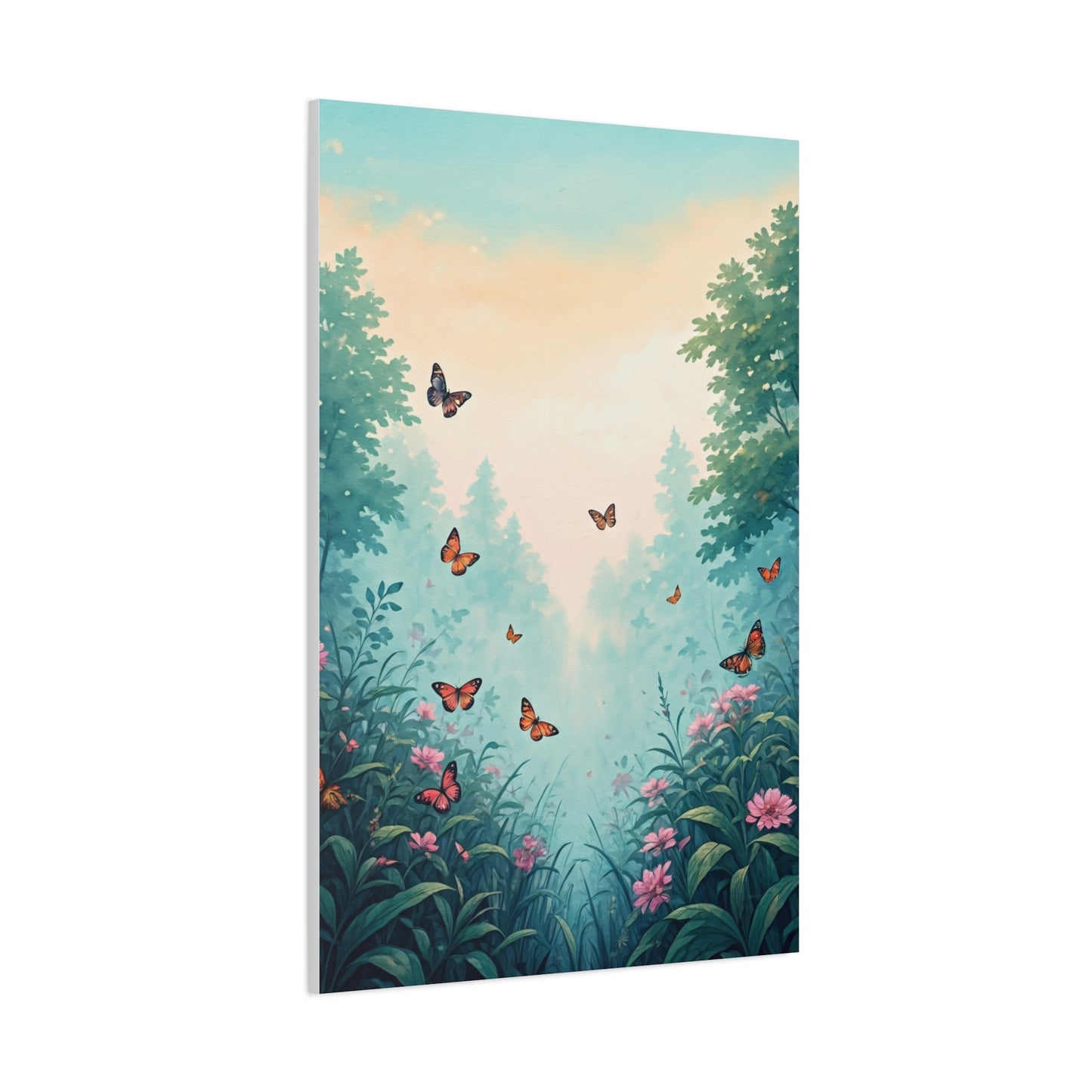 Enchanted Garden Butterfly Scene Wall Art & Canvas Prints