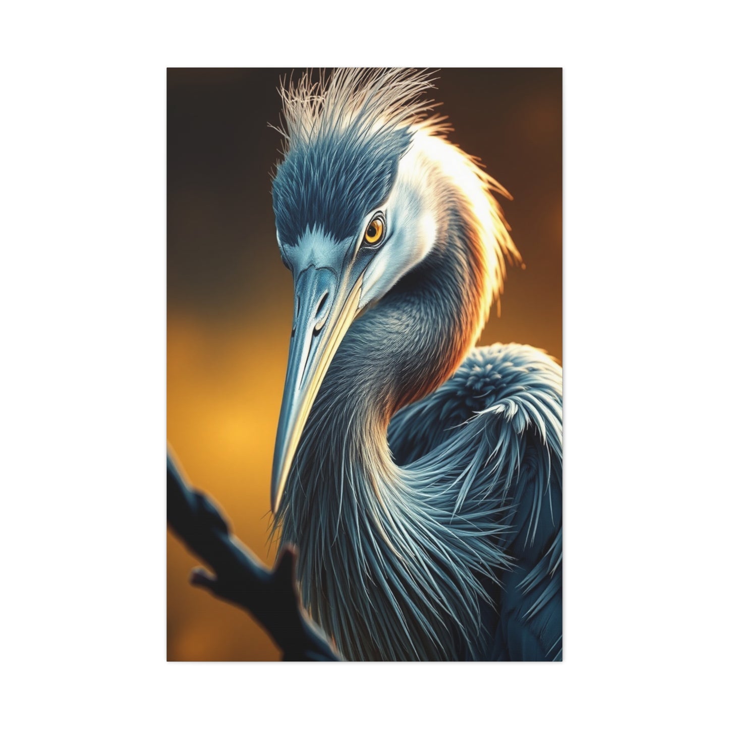 Ethereal Heron Masterpiece wall art & canvas print