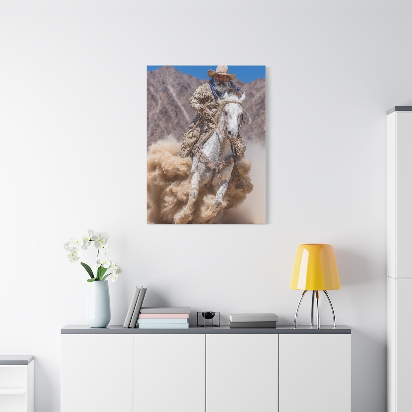Dust Storm Cowboy Gallop Wall Art & Canvas Print