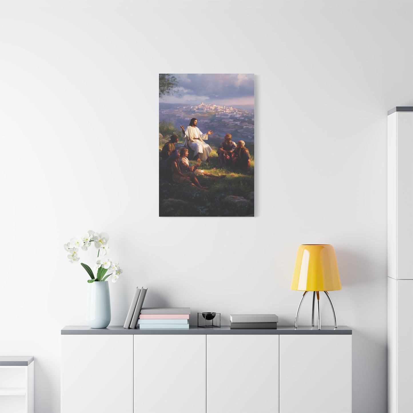 Christ Teaching the Disciples Above Jerusalem Wall Art & Canvas Print