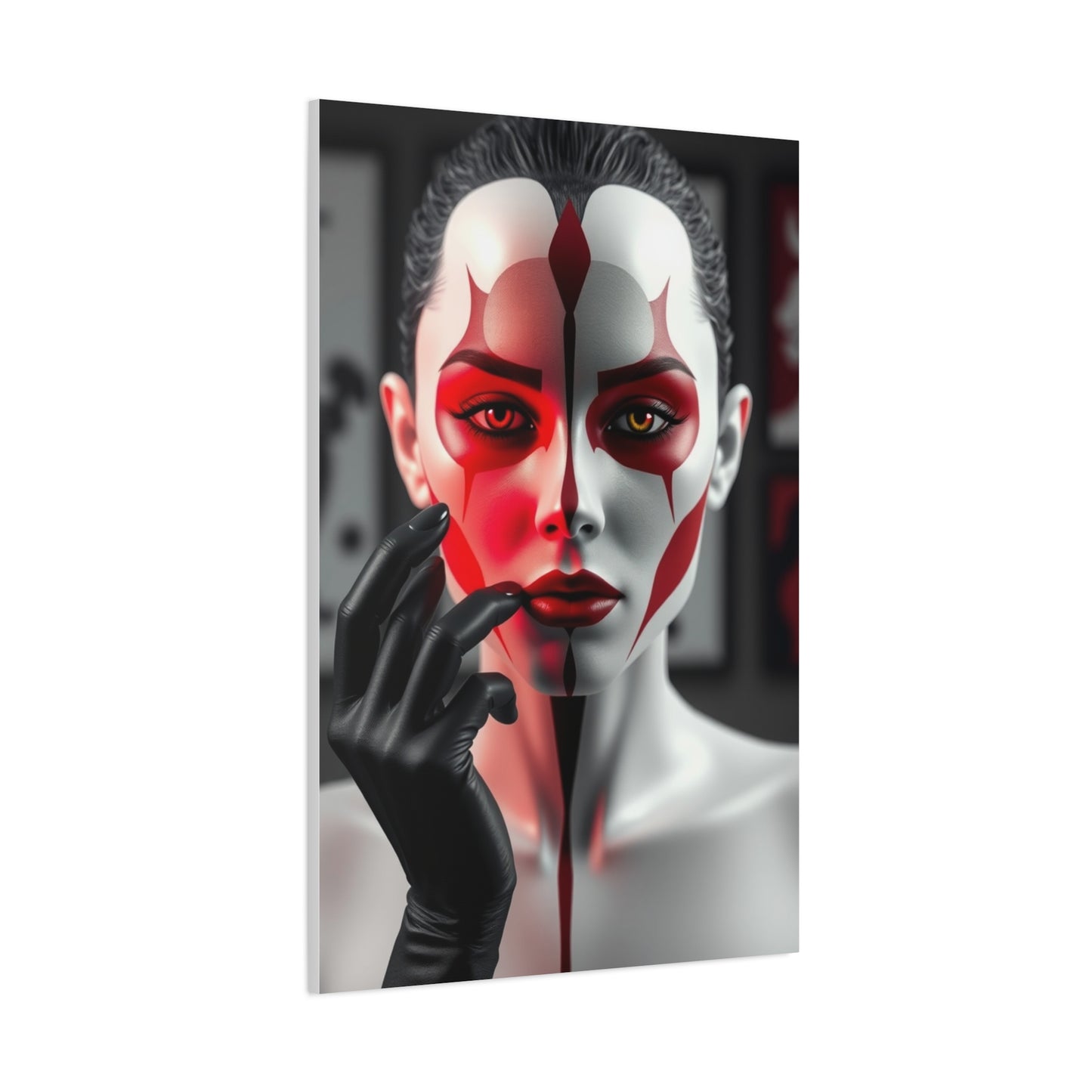 Vision Black, White & Red Art Art Wall Art & Canvas Print
