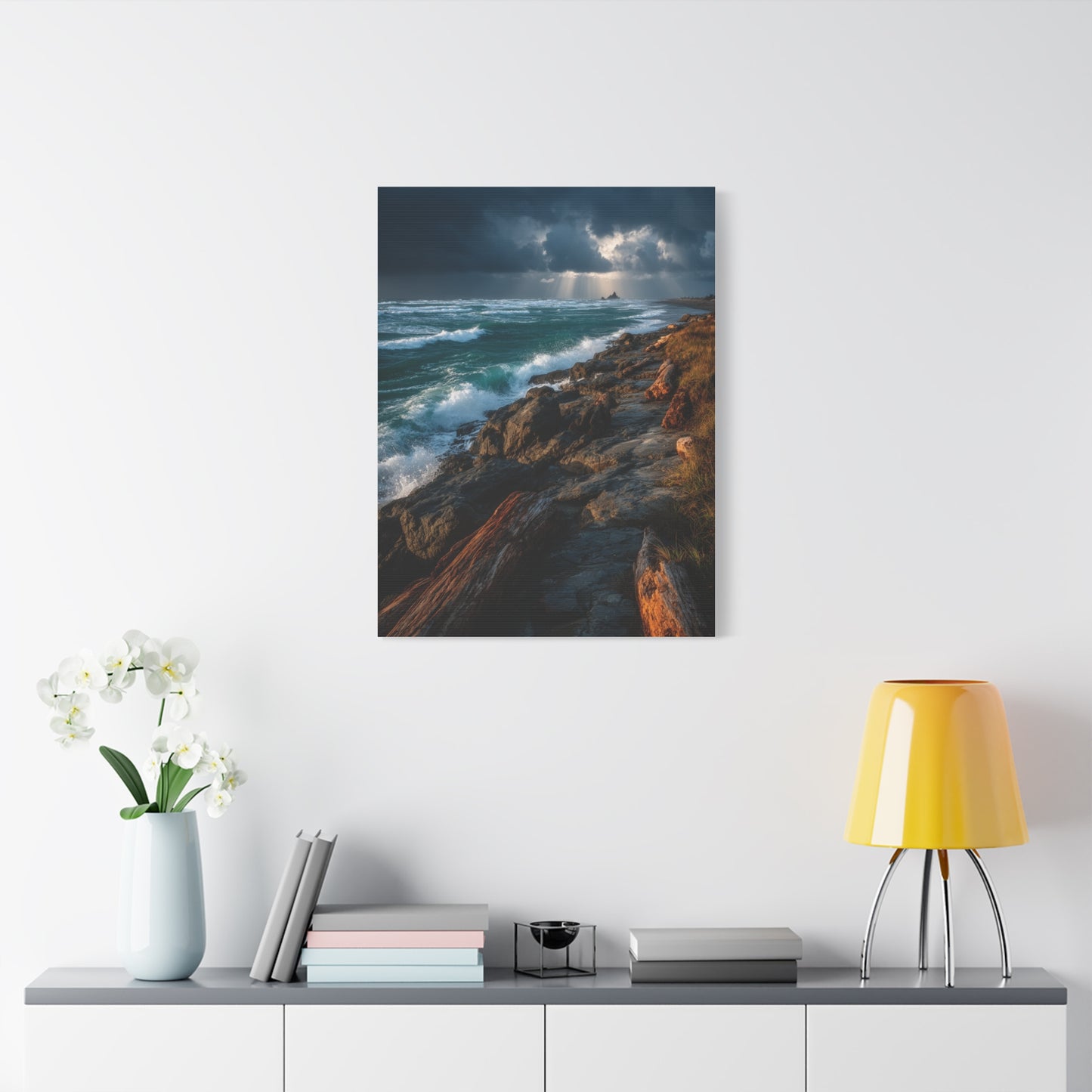 Storm Coast Driftwood Shoreline Wall Art & Canvas Print