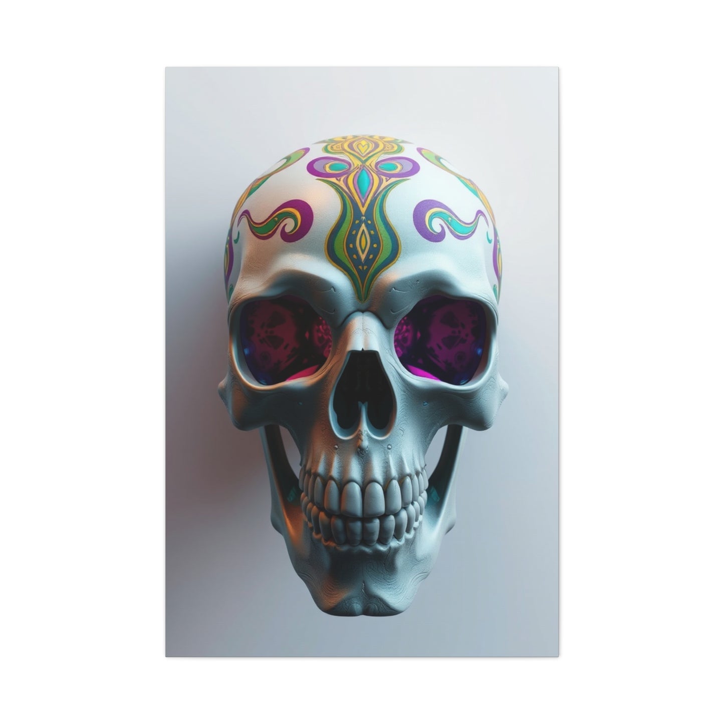 3D Trippy Skull Art By Ali Gulec Art Artisan Canvas Wall Art & Canvas Print