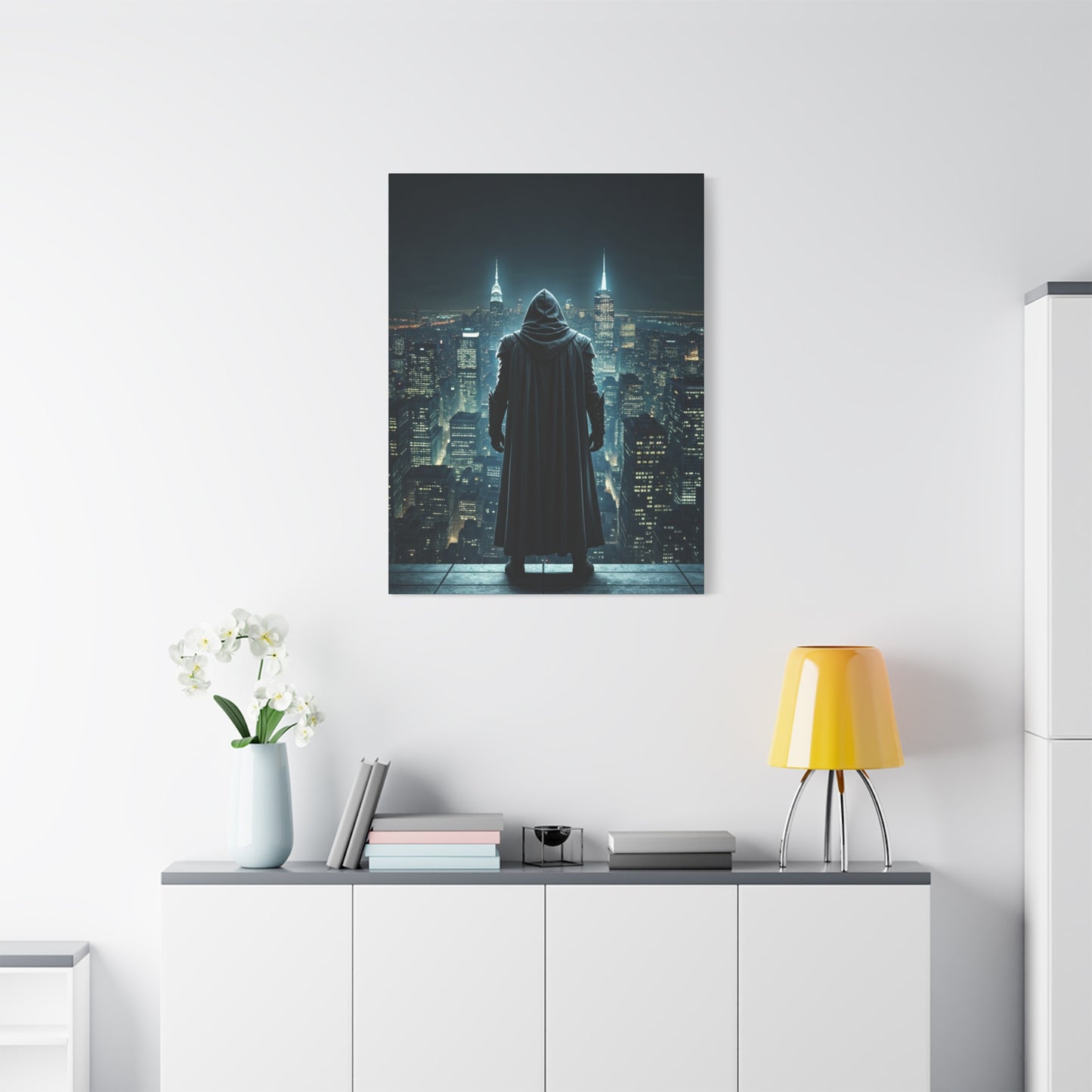 Watcher of the Neon City Wall Art & Canvas Prints
