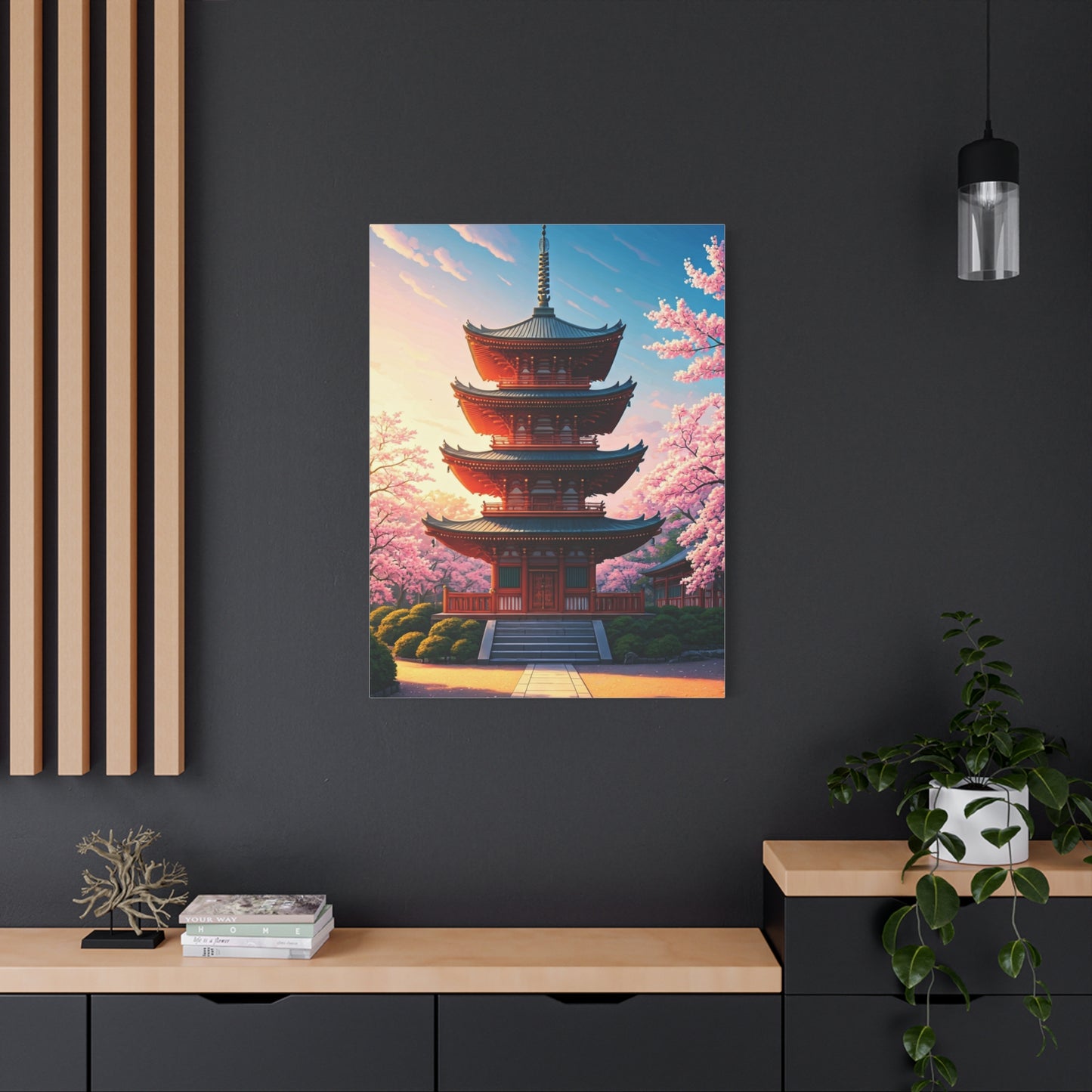 Traditional Pagoda Surrounded by Sakura Blossoms Wall Art & Canvas Prints