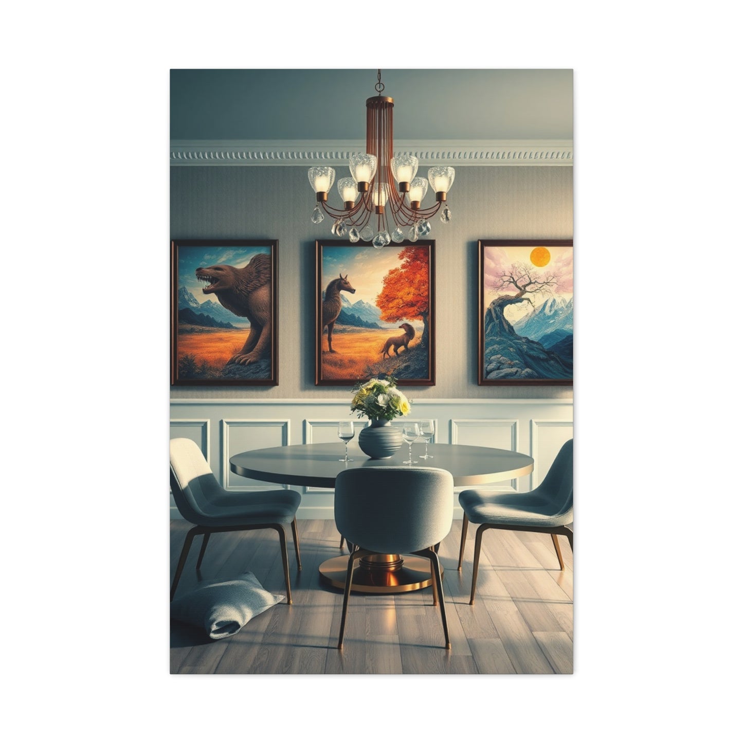 Sophisticated Dining Tableau Wall Art & Canvas Print