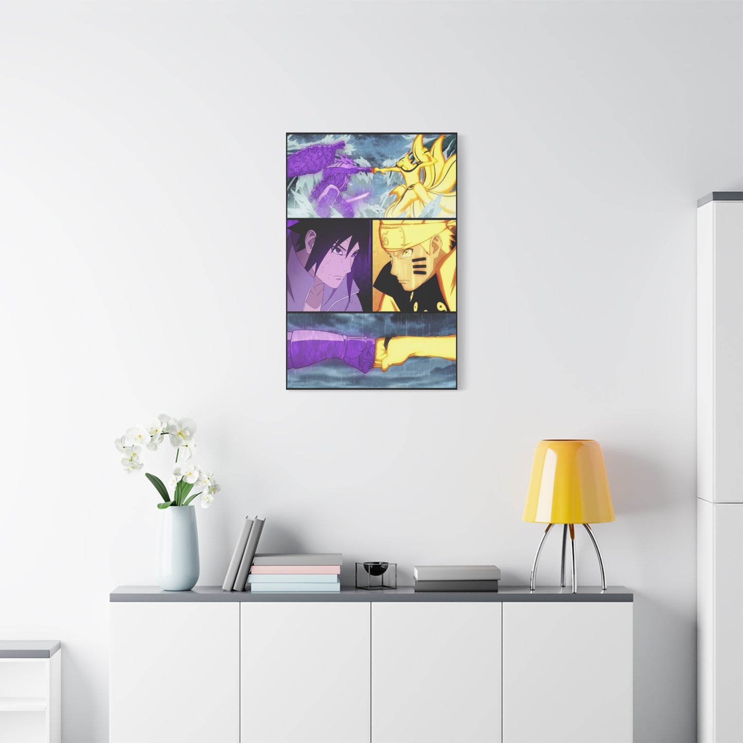 Naruto vs Sasuke Final Clash Poster Wall Art & Canvas Print