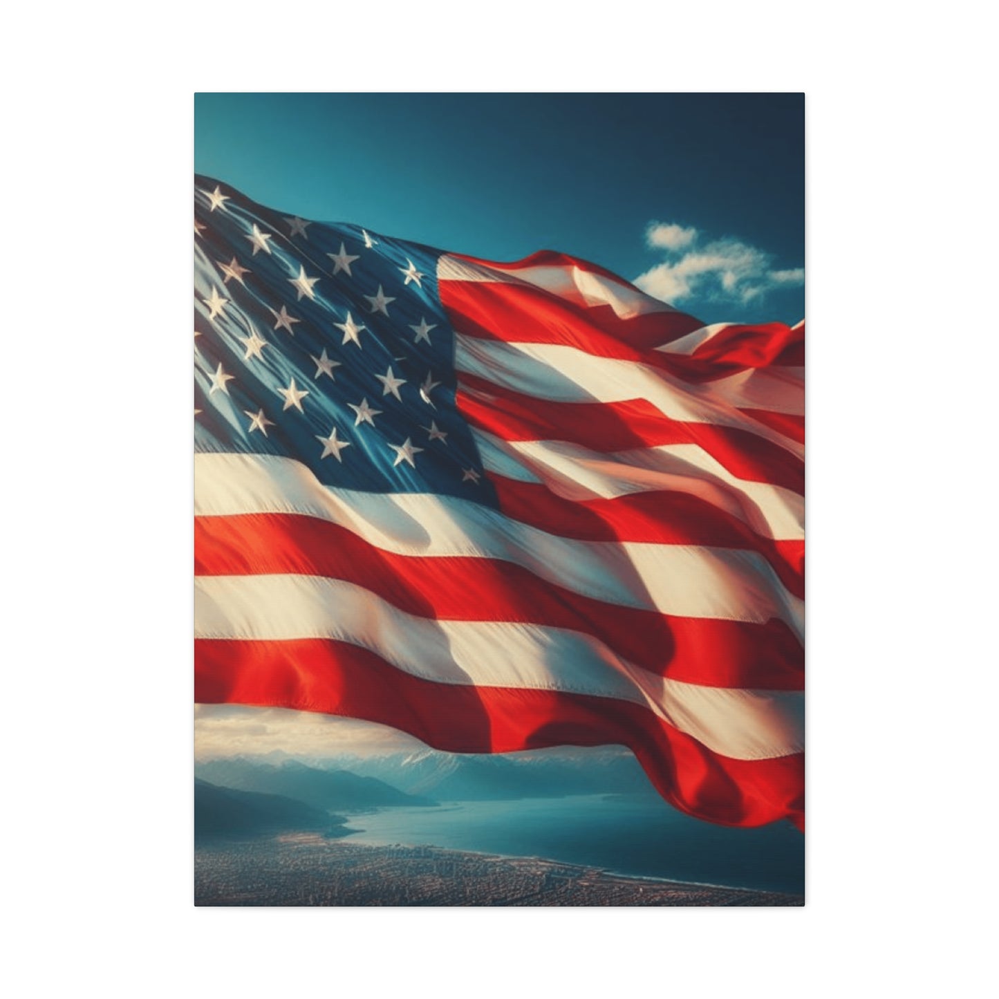 American Flag Waving Wall Art & Canvas Prints