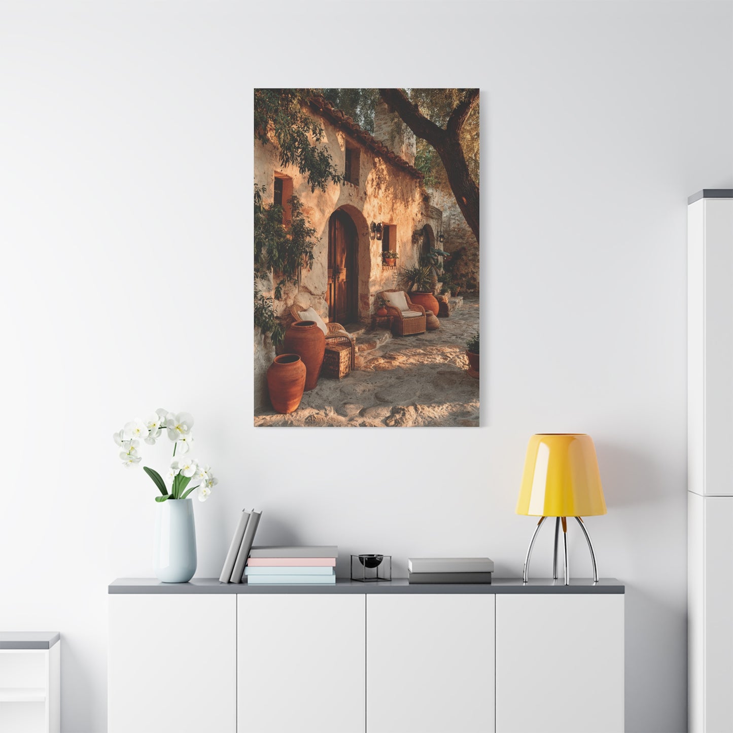 Mediterranean Farmhouse Courtyard Wall Art & Canvas Print