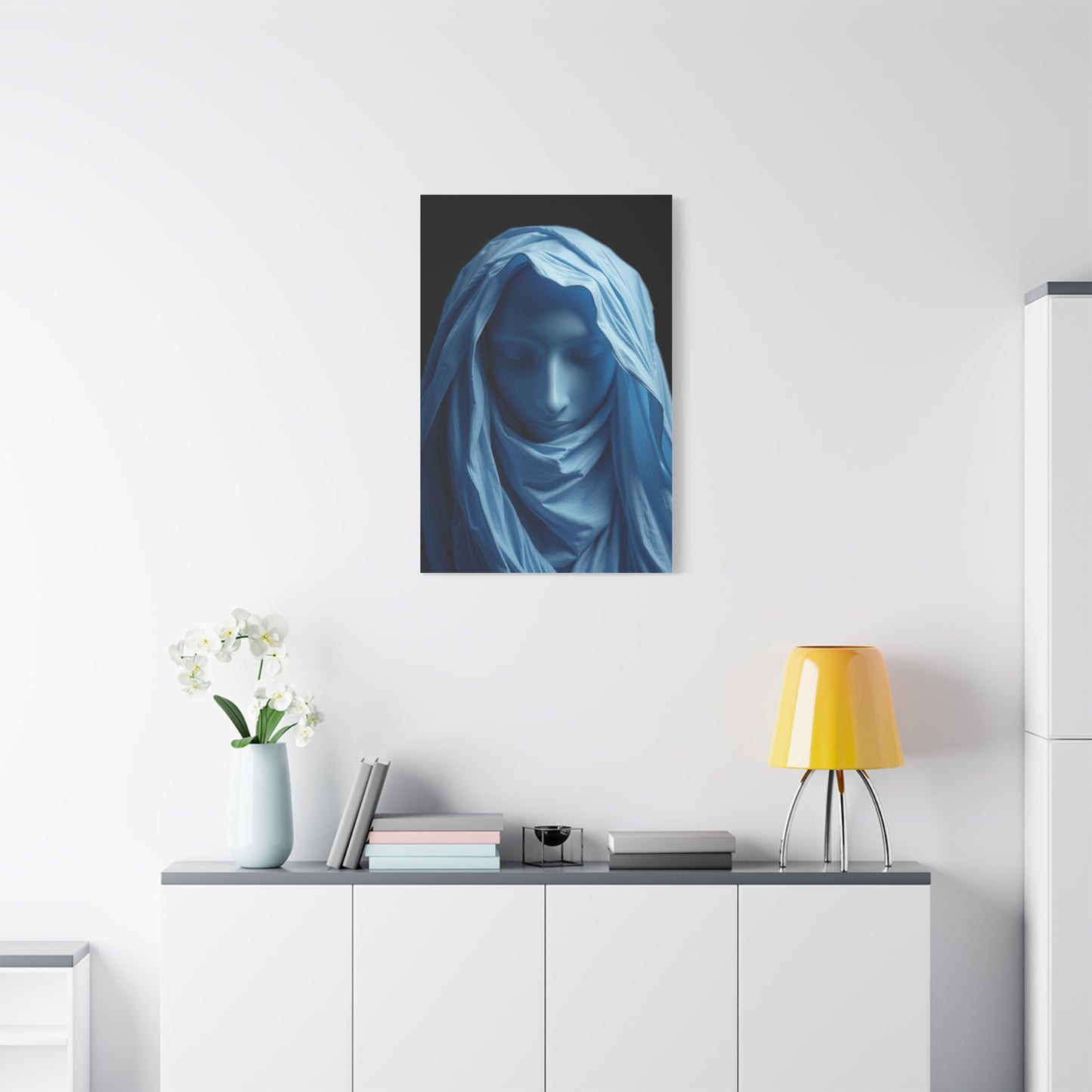 Black, White & Blue Art Luxury Canvas Wall Art & Canvas Print