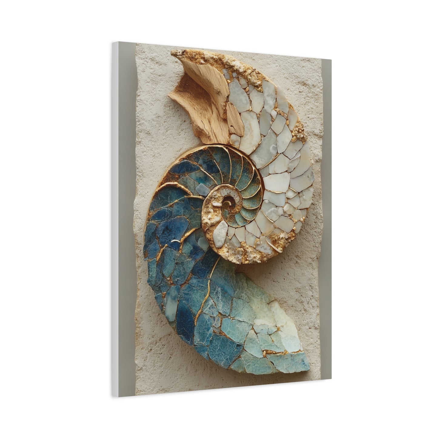 Nautilus Driftwood Mosaic Wall Art & Canvas Print