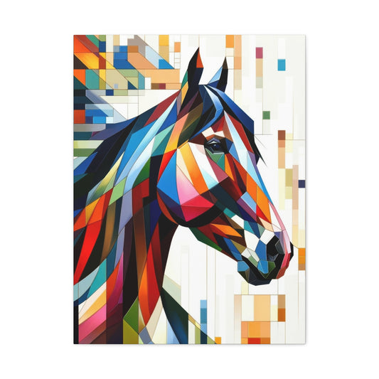 Horse Colorful Cubism Wall Art & Canvas Prints