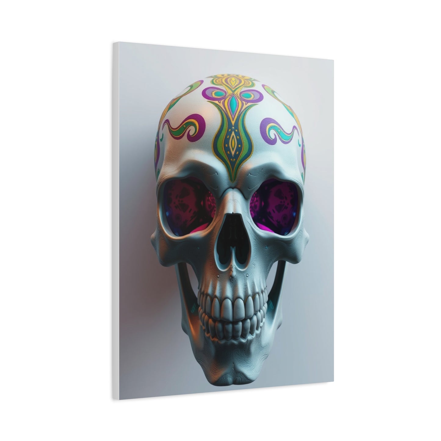 3D Trippy Skull Art By Ali Gulec Art Artisan Canvas Wall Art & Canvas Print