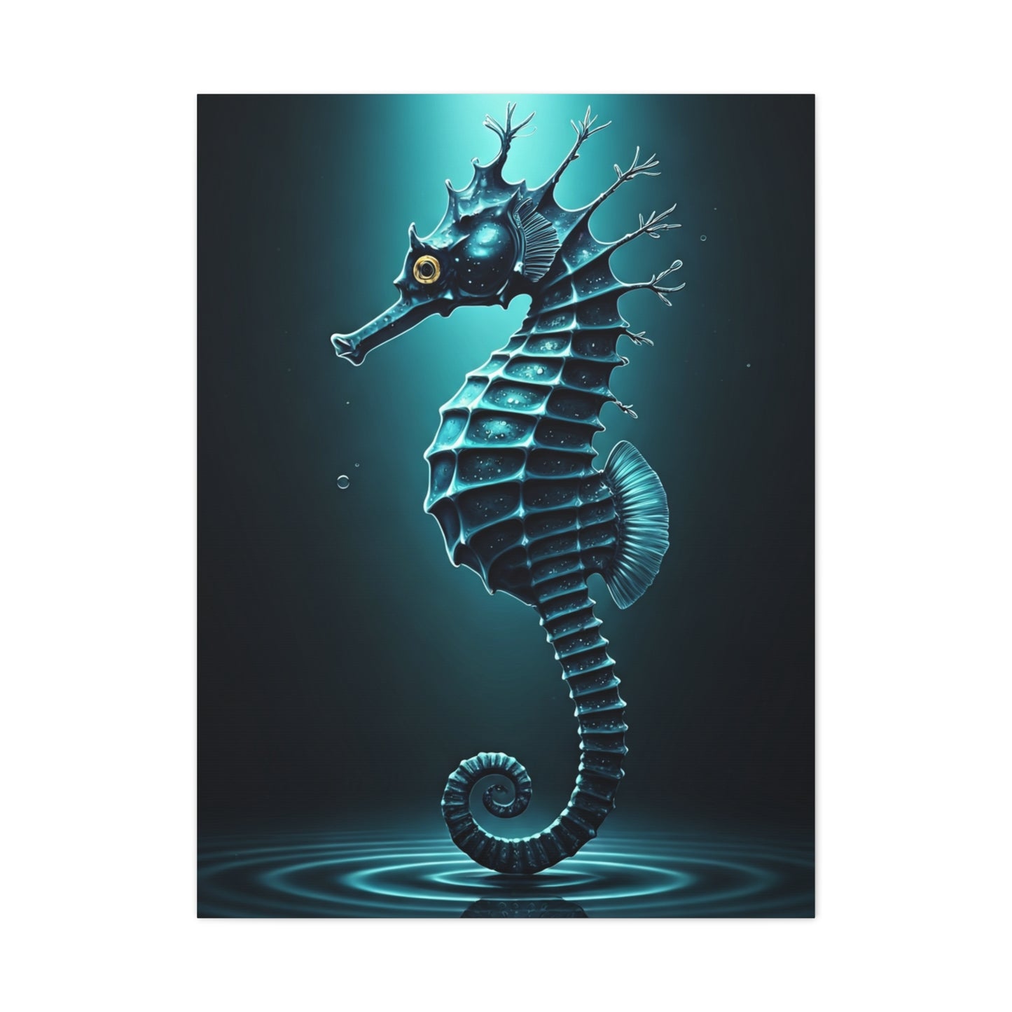 Seahorse in the Deep Blue Ocean Wall Art & Canvas Prints