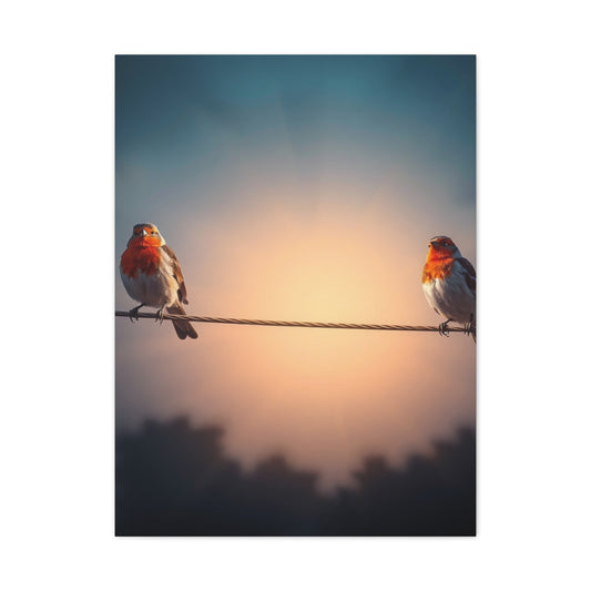 Birds On a Wire Art Luxury Canvas Wall Art & Canvas Print