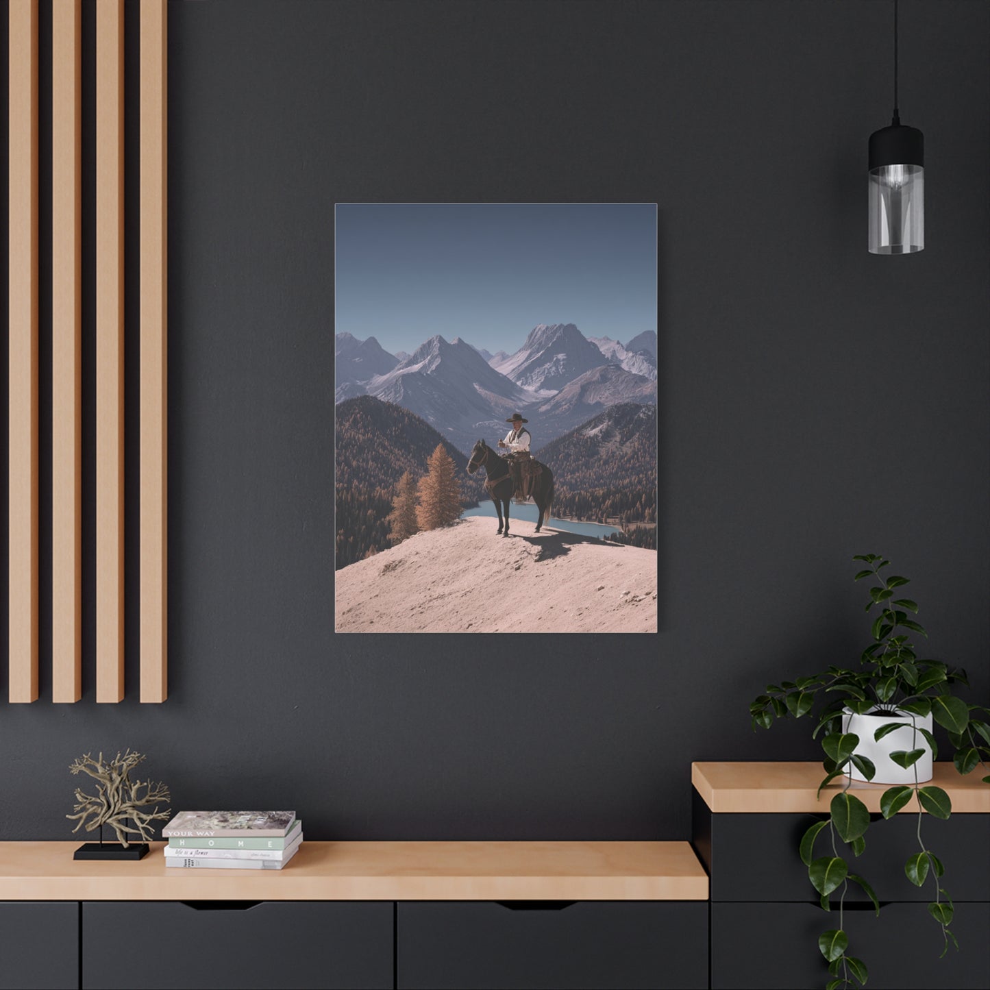 Mountain Overlook Cowboy Wall Art & Canvas Print