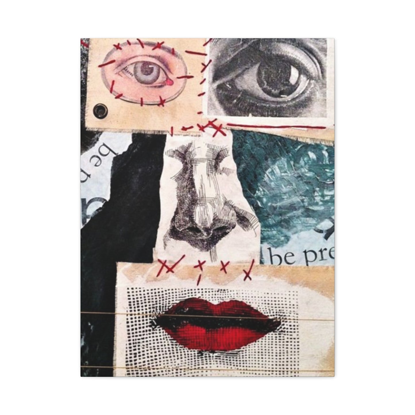 Face Abstract Painting Mixed Media Wall Art & Canvas Prints