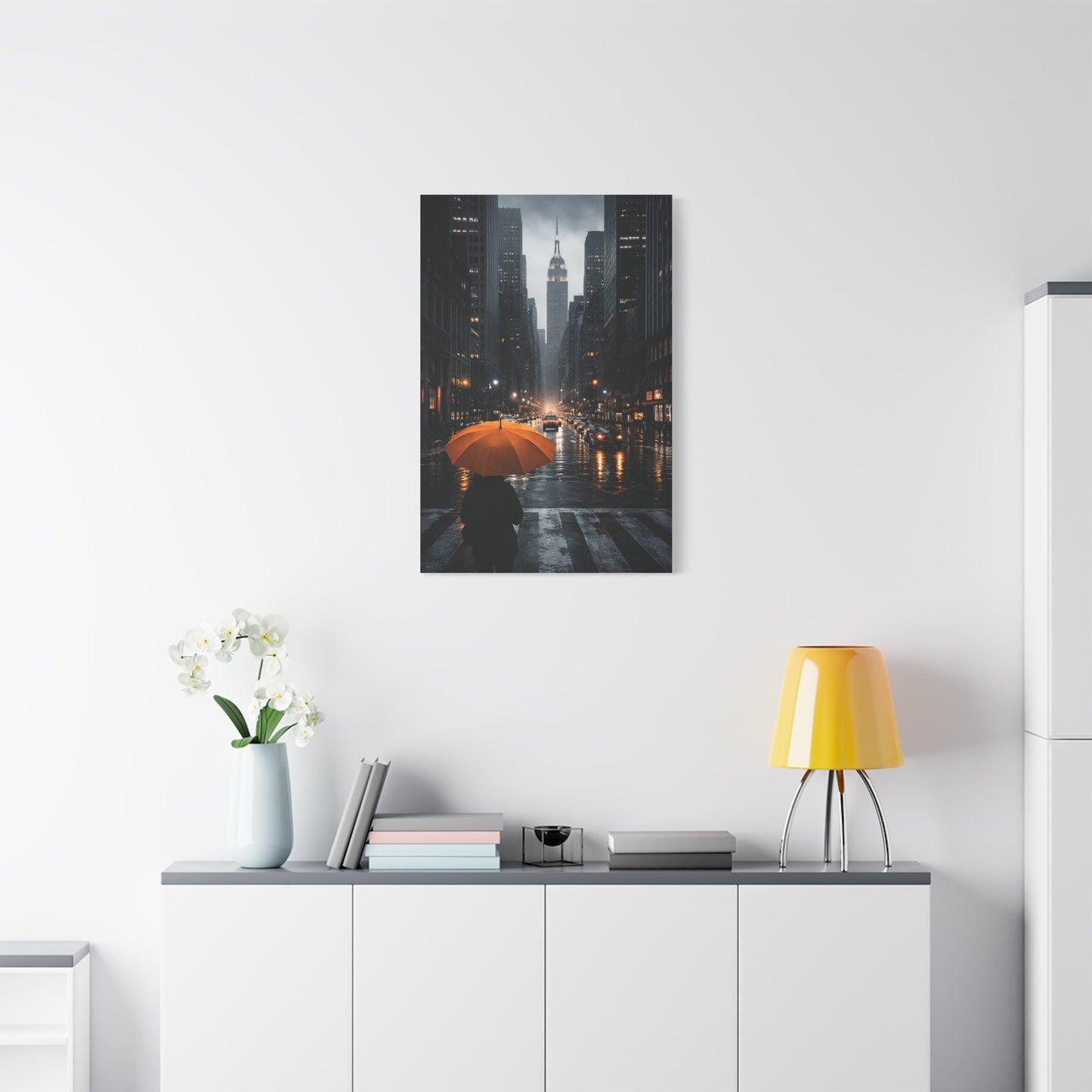 City Rain Reflection Wall Art & Canvas Print