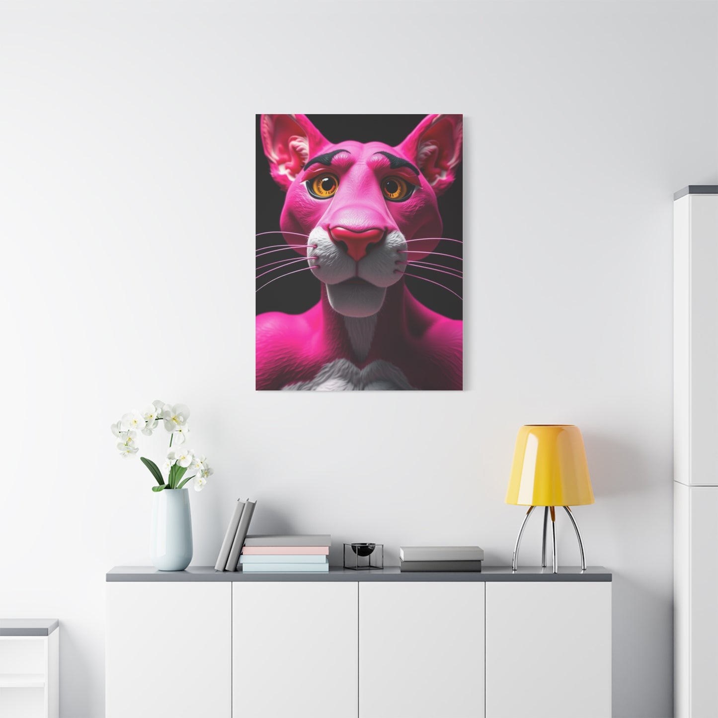Blush Feline Masterpiece Wall Art & Canvas Print