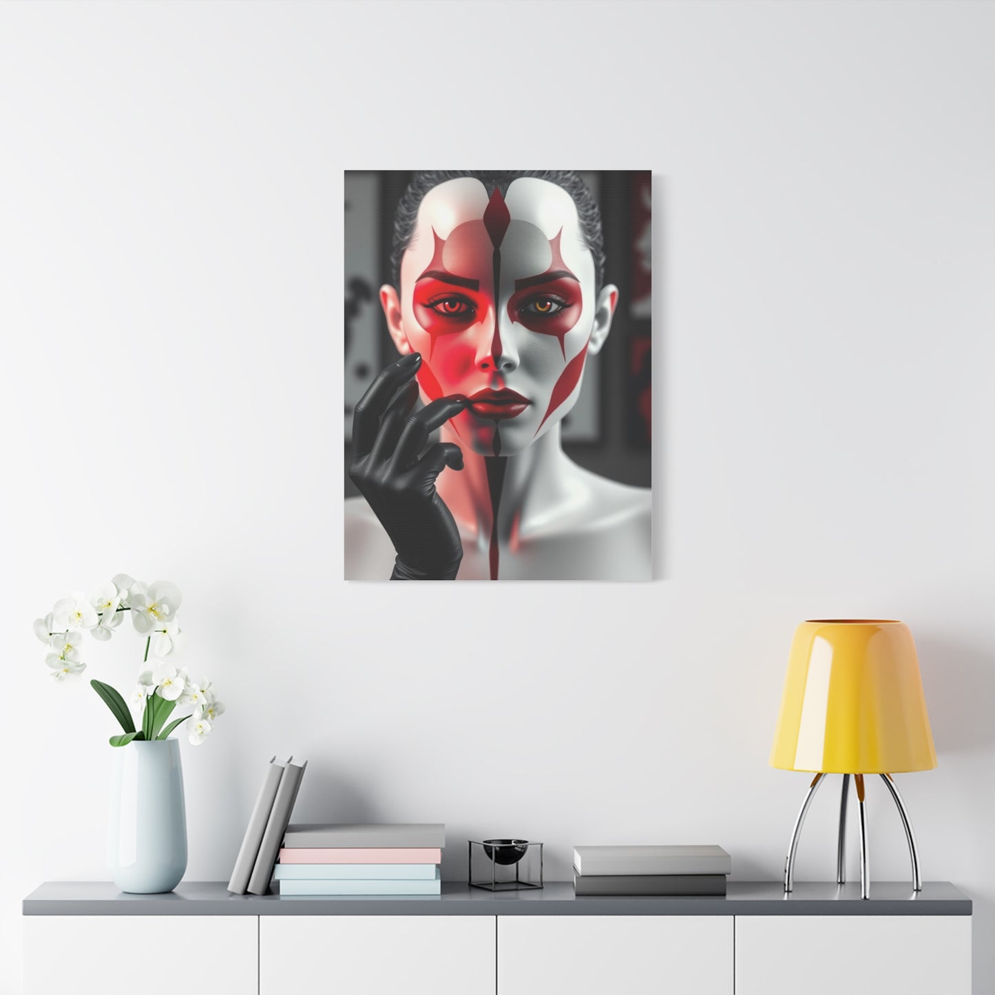 Vision Black, White & Red Art Art Wall Art & Canvas Print