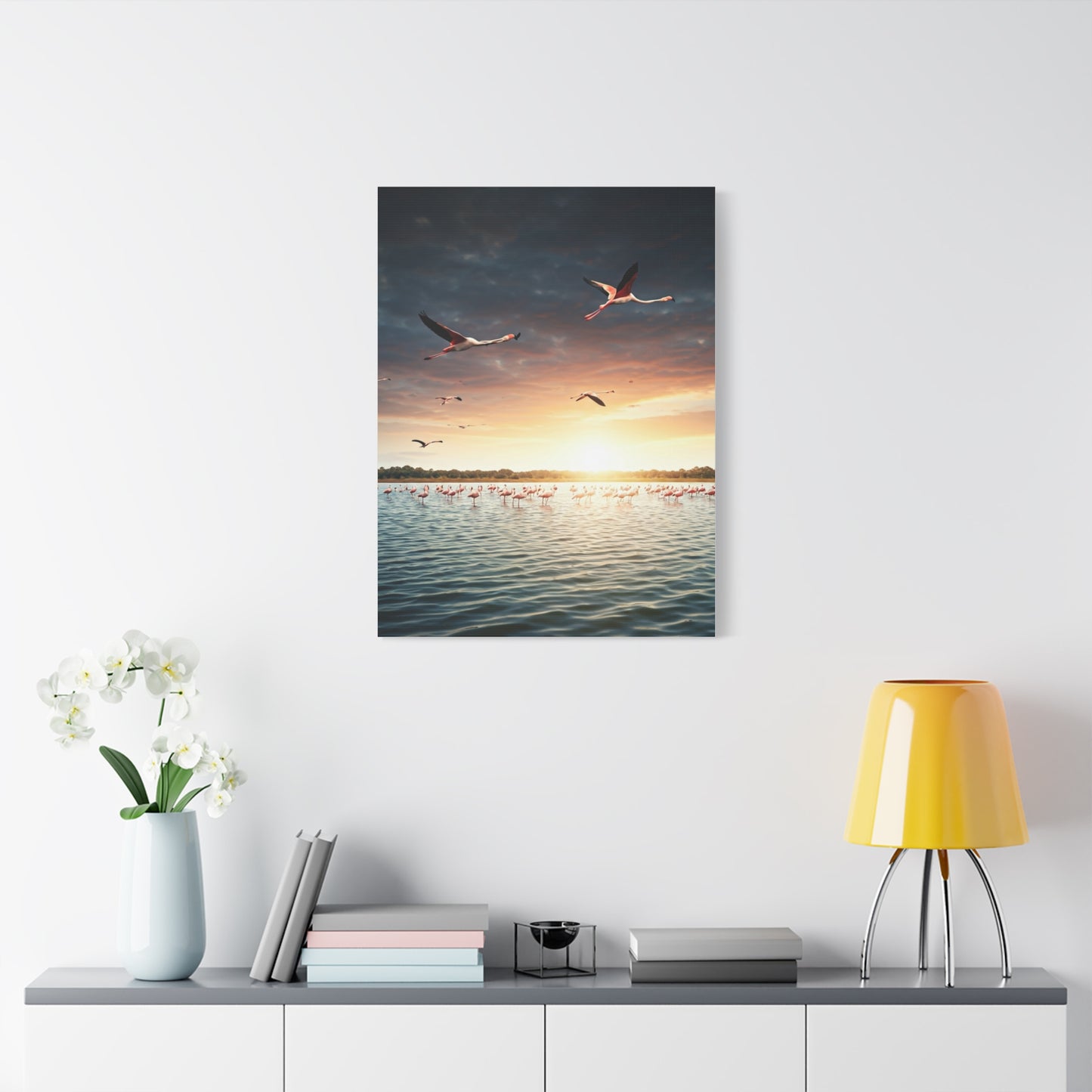 Birds Over Tranquil Ocean Sunrise Wall Art & Canvas Prints