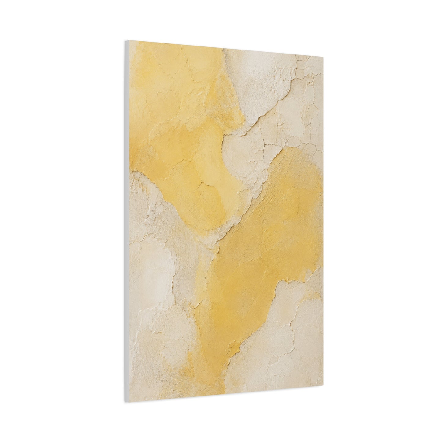 Wabi-Sabi Yellow Plaster Minimal Abstract Wall Art & Canvas Print